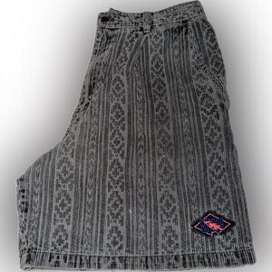 Vintage 90s Gotcha Corduroy Surf Shorts Aztec Tribal Pattern Grey Men’s 33